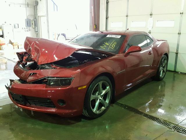 2G1FC1E39E9201010 - 2014 CHEVROLET CAMARO LT RED photo 2