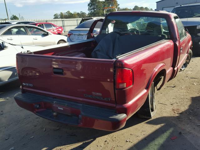 1GCCS1444WK108077 - 1998 CHEVROLET S TRUCK S1 BURGUNDY photo 4