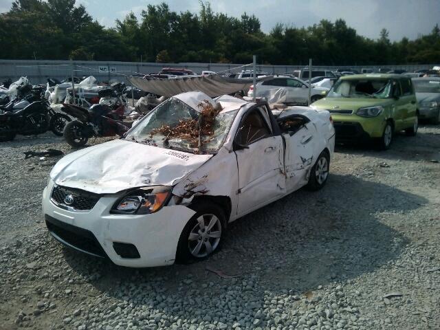 KNADH4A32A6647120 - 2010 KIA RIO LX WHITE photo 2