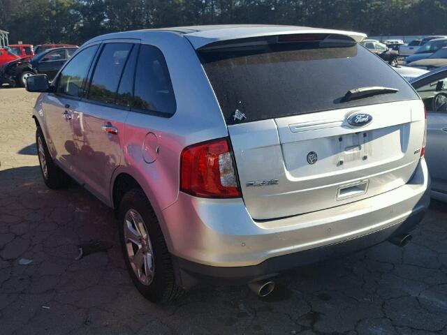 2FMDK3JC2BBA41099 - 2011 FORD EDGE SEL SILVER photo 3