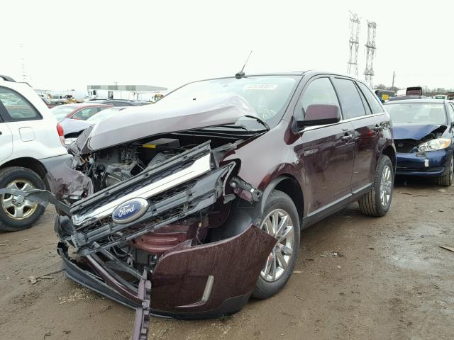 2FMDK4KC6BBA35830 - 2011 FORD EDGE LIMIT BURGUNDY photo 2