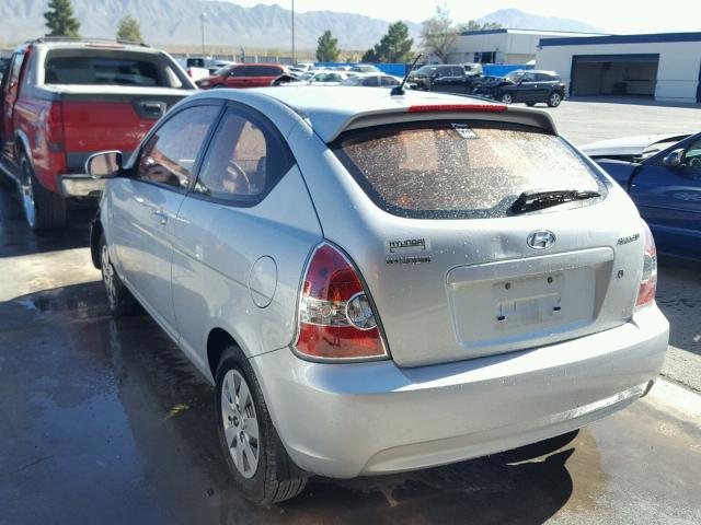 KMHCM3AC6AU160448 - 2010 HYUNDAI ACCENT BLU SILVER photo 3