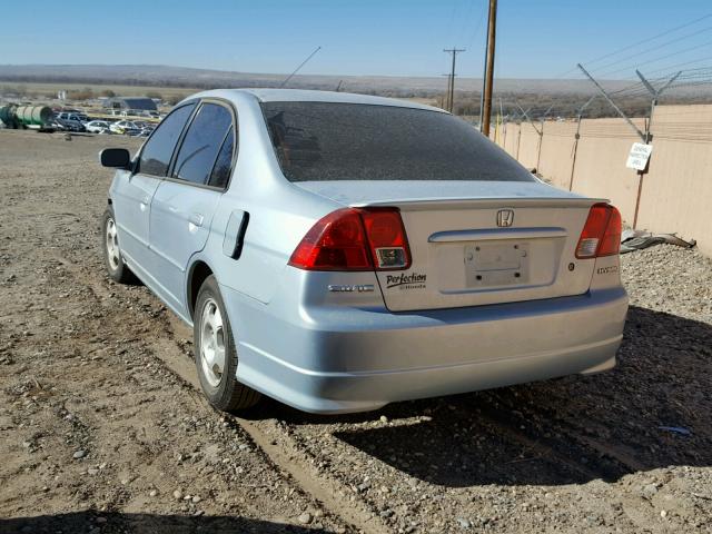 JHMES95644S003302 - 2004 HONDA CIVIC HYBR BLUE photo 3