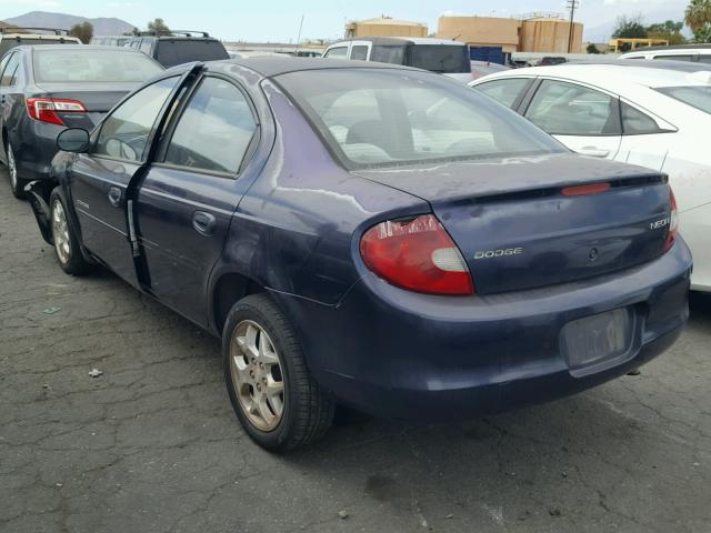 1B3ES46C6YD502154 - 2000 DODGE NEON BASE PURPLE photo 3