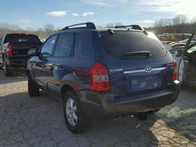 KM8JN72D05U089806 - 2005 HYUNDAI TUCSON GLS BLUE photo 3