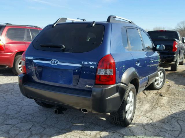 KM8JN72D05U089806 - 2005 HYUNDAI TUCSON GLS BLUE photo 4