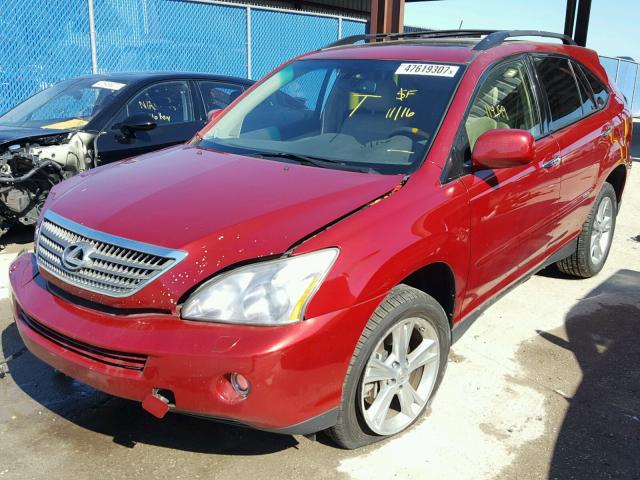 JTJGW31U382006811 - 2008 LEXUS RX 400H RED photo 2