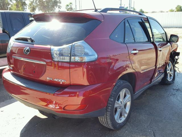 JTJGW31U382006811 - 2008 LEXUS RX 400H RED photo 4