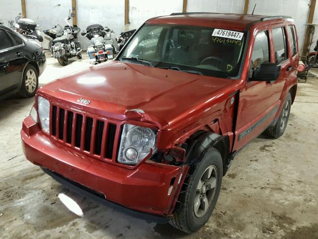 1J8GN28K58W215179 - 2008 JEEP LIBERTY SP RED photo 2