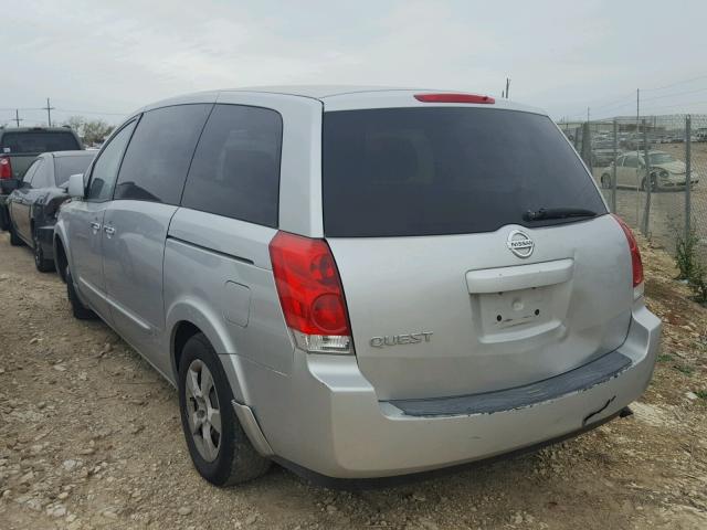 5N1BV28U17N119200 - 2007 NISSAN QUEST S SILVER photo 3