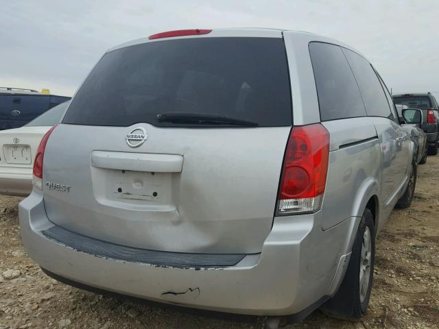 5N1BV28U17N119200 - 2007 NISSAN QUEST S SILVER photo 4