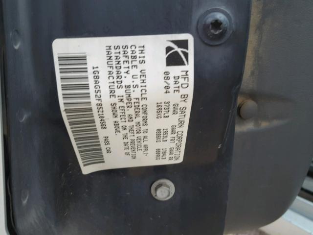 1G8AG52F85Z104568 - 2005 SATURN ION LEVEL SILVER photo 10