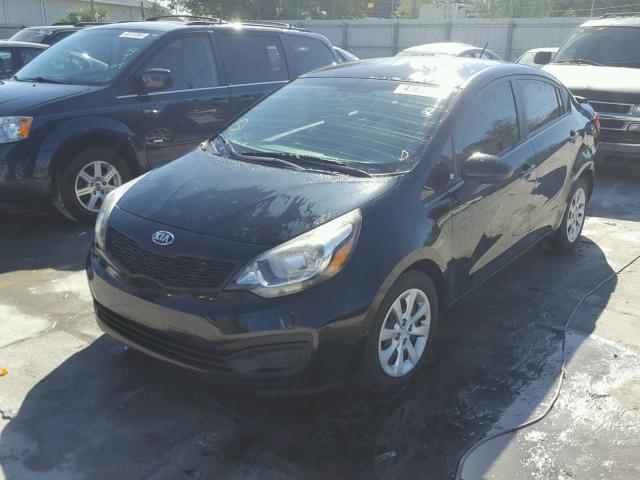 KNADM4A32E6363584 - 2014 KIA RIO LX BLACK photo 2