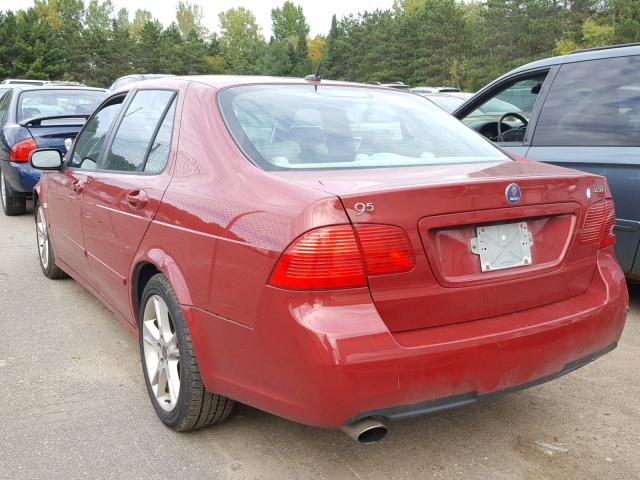 YS3ED49G573518334 - 2007 SAAB 9-5 2.3T RED photo 3