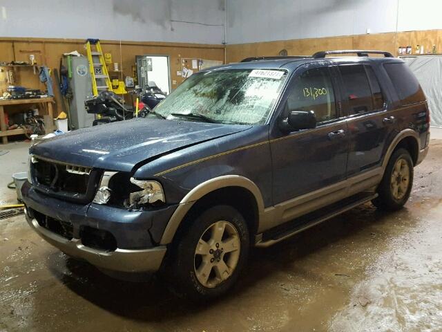 1FMZU74K53UA66763 - 2003 FORD EXPLORER E BLUE photo 2