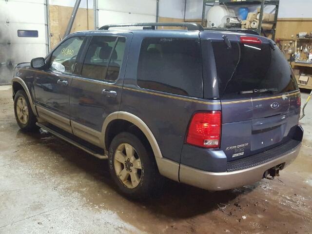 1FMZU74K53UA66763 - 2003 FORD EXPLORER E BLUE photo 3