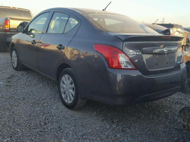 3N1CN7AP2FL947395 - 2015 NISSAN VERSA S CHARCOAL photo 3