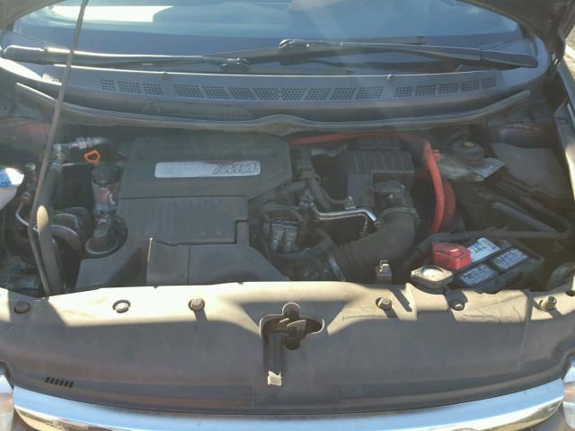 JHMFA36278S010783 - 2008 HONDA CIVIC HYBR GRAY photo 7