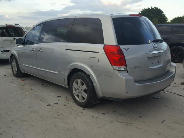 5N1BV28U67N139040 - 2007 NISSAN QUEST S SILVER photo 3