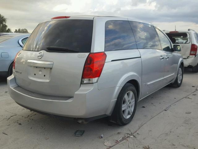 5N1BV28U67N139040 - 2007 NISSAN QUEST S SILVER photo 4