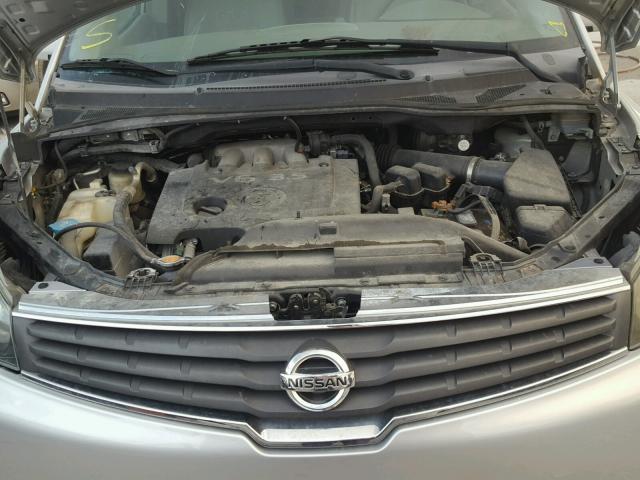 5N1BV28U67N139040 - 2007 NISSAN QUEST S SILVER photo 7