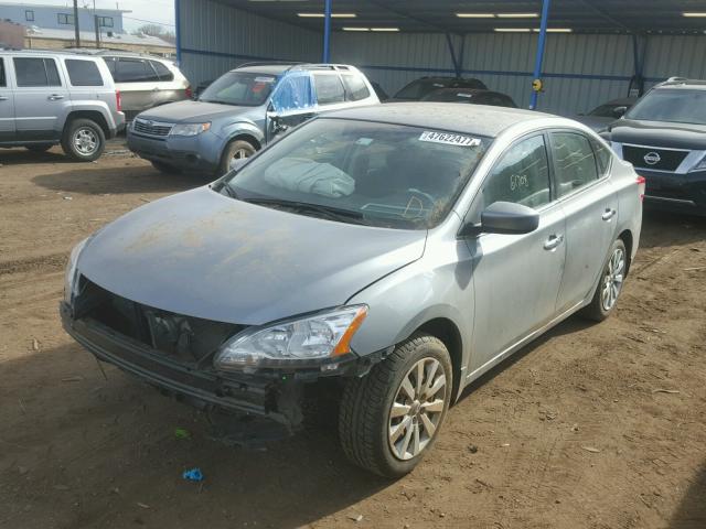 3N1AB7APXEL634190 - 2014 NISSAN SENTRA S GRAY photo 2