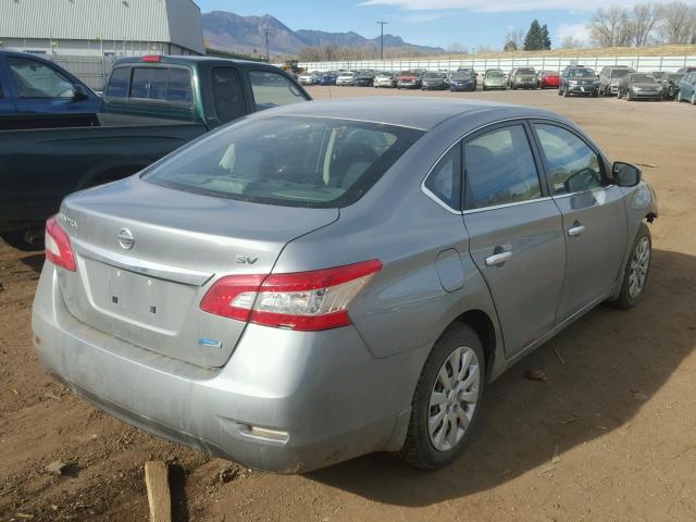 3N1AB7APXEL634190 - 2014 NISSAN SENTRA S GRAY photo 4