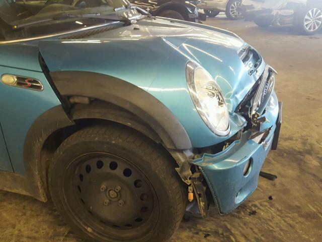 WMWRE33442TD50516 - 2002 MINI COOPER S BLUE photo 9