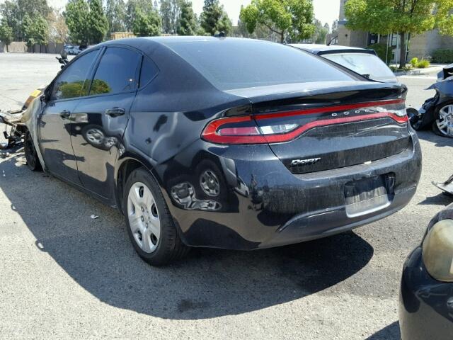 1C3CDFAA5FD392653 - 2015 DODGE DART SE BLACK photo 3