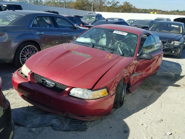 1FAFP4049YF157444 - 2000 FORD MUSTANG RED photo 2