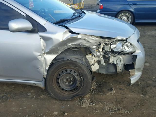 1NXBU4EE0AZ240874 - 2010 TOYOTA COROLLA BA SILVER photo 9