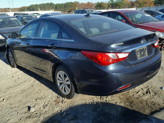 5NPEB4ACXCH437527 - 2012 HYUNDAI SONATA GLS BLUE photo 3