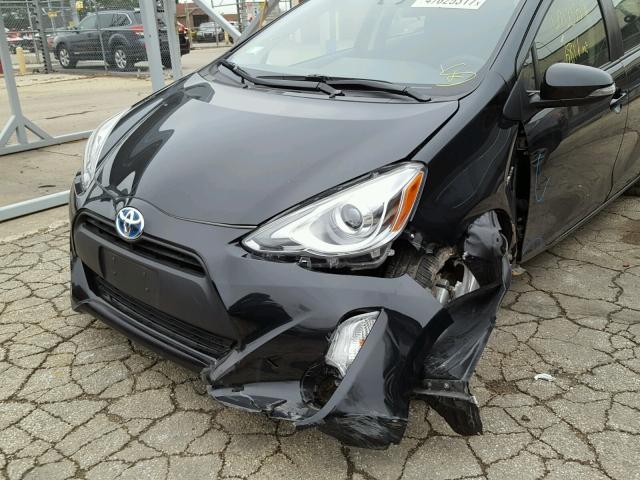 JTDKDTB35H1591597 - 2017 TOYOTA PRIUS C BLACK photo 9