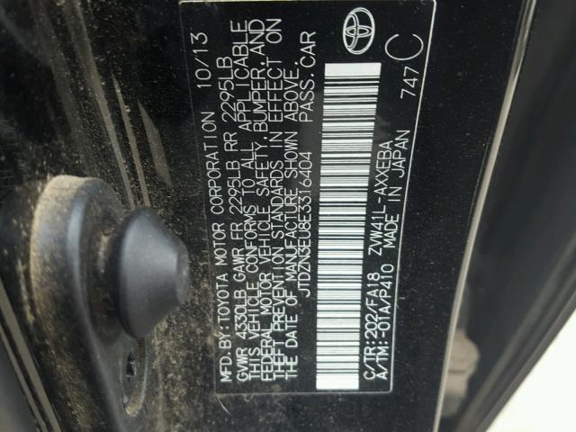 JTDZN3EU8E3316404 - 2014 TOYOTA PRIUS V BLACK photo 10