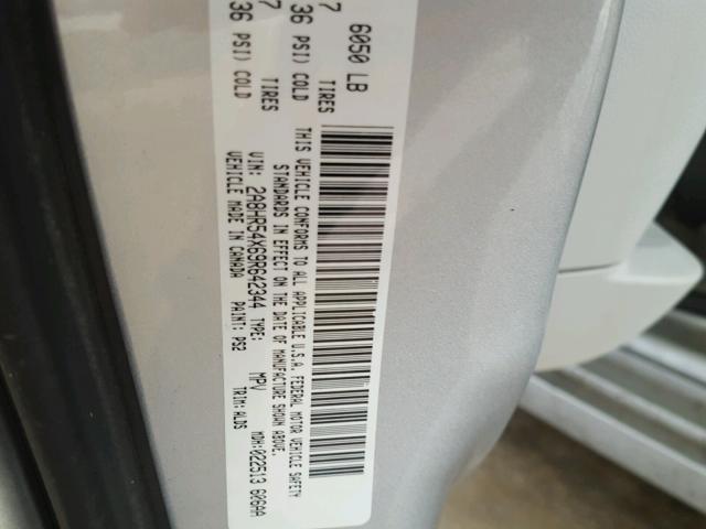 2A8HR54X69R642344 - 2009 CHRYSLER TOWN & COU SILVER photo 10