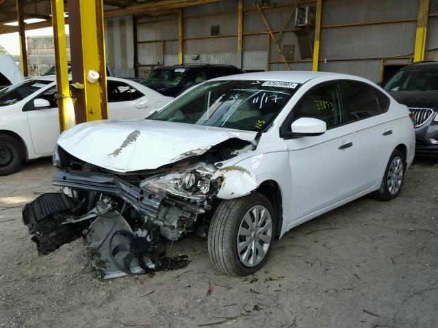 3N1AB7AP5FL674100 - 2015 NISSAN SENTRA S WHITE photo 2