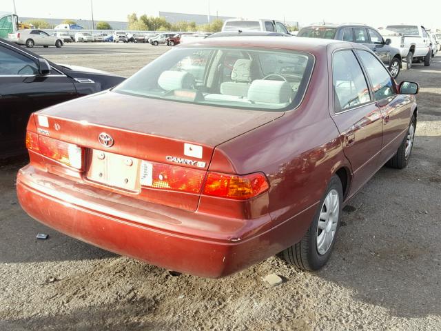 4T1BG22K11U049020 - 2001 TOYOTA CAMRY CE RED photo 4