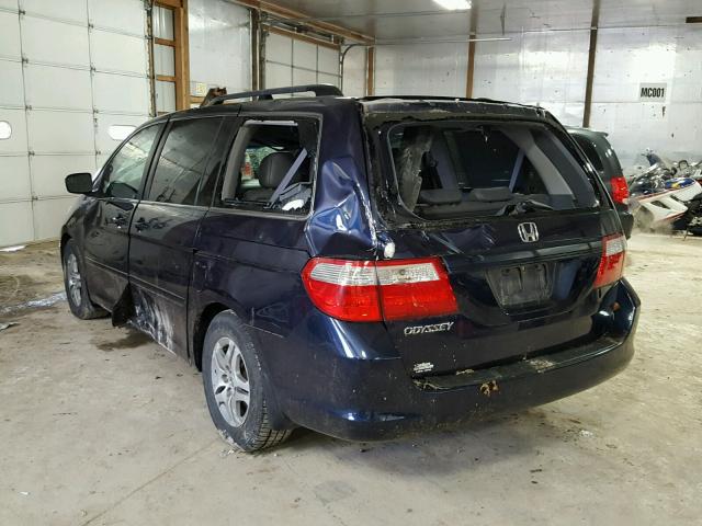 5FNRL38766B119599 - 2006 HONDA ODYSSEY EX BLUE photo 3