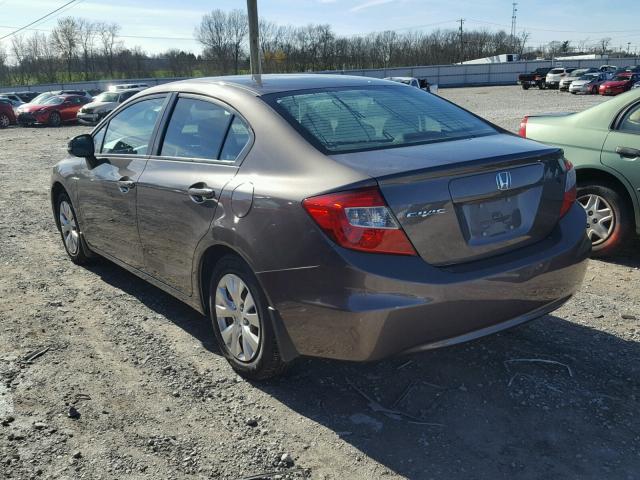 19XFB2F57CE012905 - 2012 HONDA CIVIC LX CHARCOAL photo 3