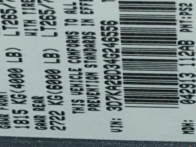 3D7KA28D34G246556 - 2004 DODGE RAM 2500 S SILVER photo 10