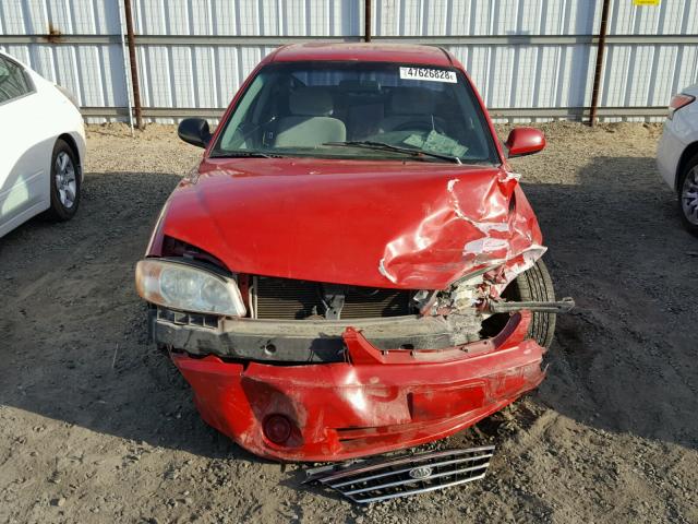 KNAFB121835290332 - 2003 KIA SPECTRA BA RED photo 9