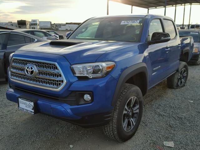 3TMAZ5CNXHM049293 - 2017 TOYOTA TACOMA DOU BLUE photo 2