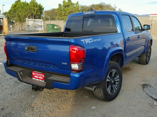 3TMAZ5CNXHM049293 - 2017 TOYOTA TACOMA DOU BLUE photo 4