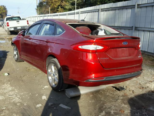 3FA6P0HR9DR355933 - 2013 FORD FUSION SE BURGUNDY photo 3