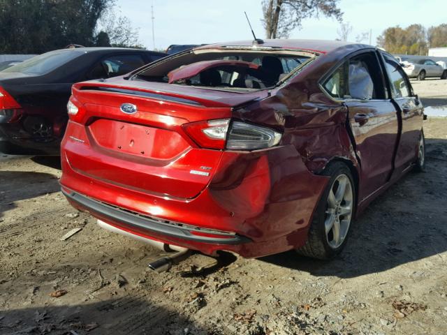 3FA6P0HR9DR355933 - 2013 FORD FUSION SE BURGUNDY photo 4