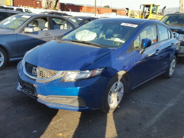 19XFB2F58EE263547 - 2014 HONDA CIVIC LX BLUE photo 2