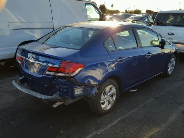 19XFB2F58EE263547 - 2014 HONDA CIVIC LX BLUE photo 4