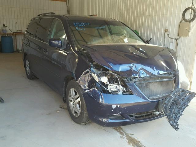 5FNRL387X7B015473 - 2007 HONDA ODYSSEY EX BLUE photo 1