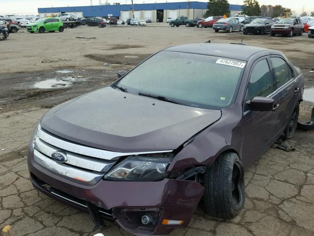 3FAHP0HG5BR214829 - 2011 FORD FUSION SE PURPLE photo 2