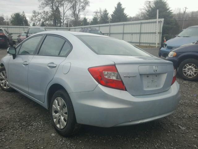 2HGFB2F58CH559459 - 2012 HONDA CIVIC LX BLUE photo 3